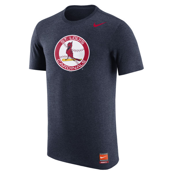 MLB Men St. Louis Cardinals Nike Cooperstown Retro Logo TriBlend TShirt  Navy->mlb t-shirts->Sports Accessory